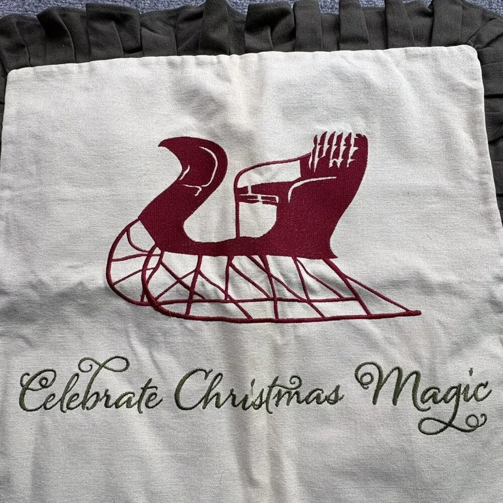 Christmas Biltmore Inspirations Pillow Sham‎ Covers Set Of 2 Embroidered Sleigh